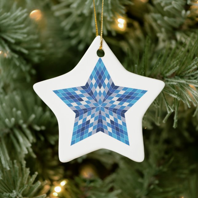 Mosaik-Sternexplosion Keramik Ornament (Baum)