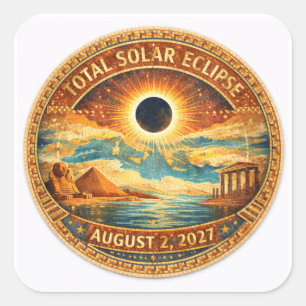 Mosaik-Stil 2027 Eclipse Quadratischer Aufkleber