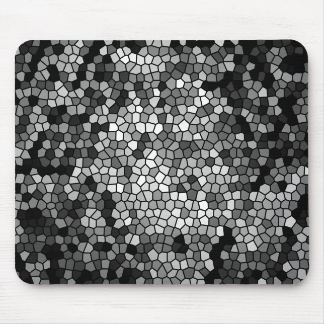 Mosaik Stones Glass Black Gray White Mousepad (Vorne)