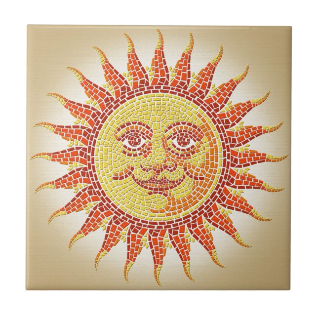 Mosaik Sun Fliese (Vorderseite)