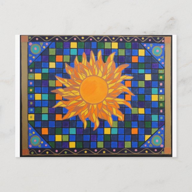 Mosaik Sun Postkarte (Vorderseite)