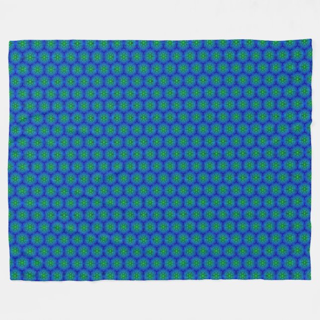 Mosaik Tile Blue und Green Fleece Blanket (Vorderseite (Horizontal))
