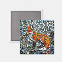 Mosaik Tile Fox Wildlife Art