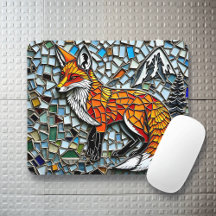 Mosaik Tile Fox Wildlife Art