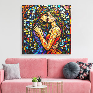 Mosaik Tile Style Ai Art Romantische Stilrichtung Leinwanddruck