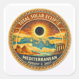 Mosaik Totale Sonnenfinsternis 2027 Aufkleber