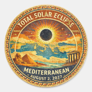Mosaik Totaler Sonnenfinsternis 2027 Aufkleber