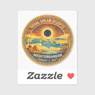 Mosaik Totaler Sonnenfinsternis 2027 Aufkleber