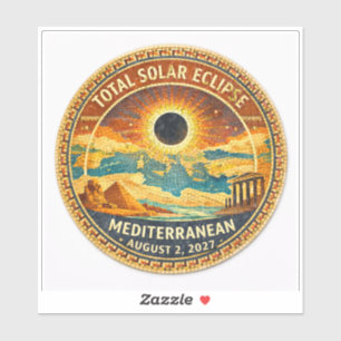 Mosaik Totaler Sonnenfinsternis 2027 Aufkleber