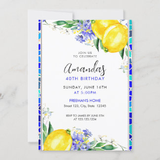 Mosaik und Lemon Chic 40. Geburtstag Einladung