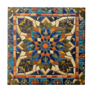 Mosaik Vintag blau grün dekoriert Fliese