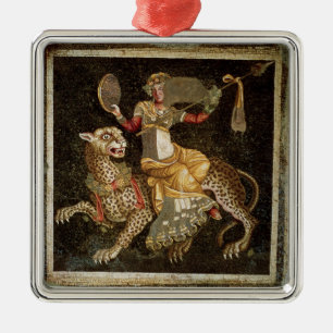 Mosaik von Dionysus eine Leopard c.180 ANZEIGE Silbernes Ornament