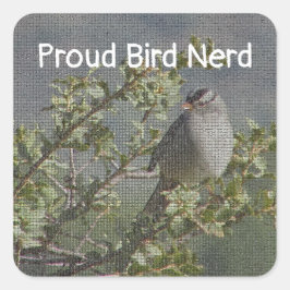 Mosaik Woodland Animal Vogelbeobachter Proud Bird  Quadratischer Aufkleber
