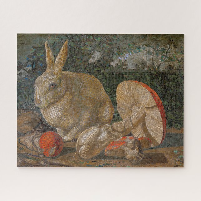 Mosaikaninchen und Pilznatur Vintag (Horizontal)
