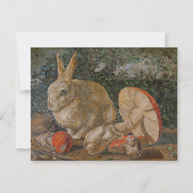 Mosaikaninchen und Pilznatur Vintag (Vorderseite)