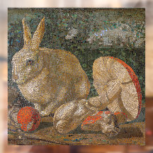 Mosaikaninchen und Pilznatur Vintag