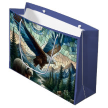 Mosaikbär und Adler im Gebirge