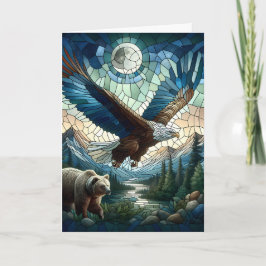 Mosaikbär und Adler im Gebirge Karte