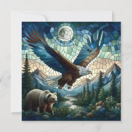 Mosaikbär und Adler im Gebirge Karte
