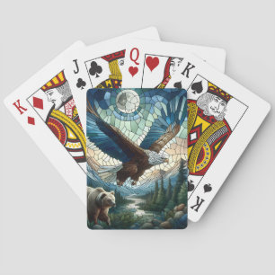 Mosaikbär und Adler im Massiv Spielkarten