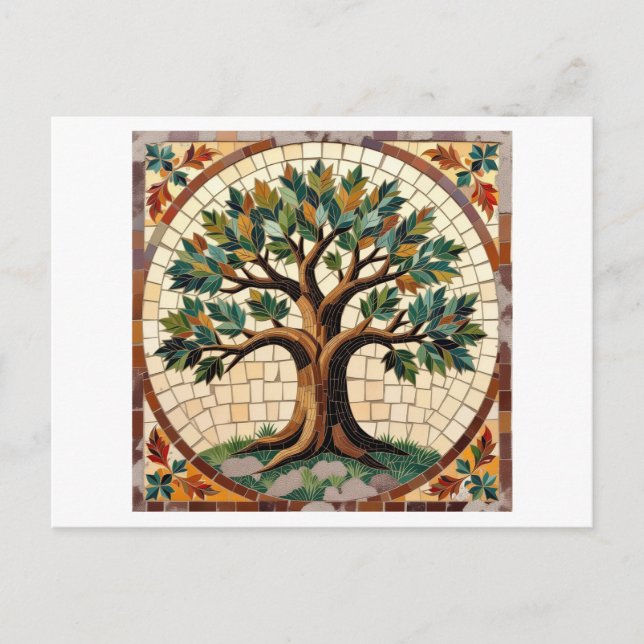Mosaikbaum Postkarte (Vorderseite)