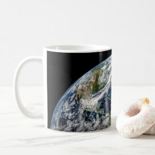 Mosaikbild des Planeten Erde mit 3 Hurrikanen Kaffeetasse