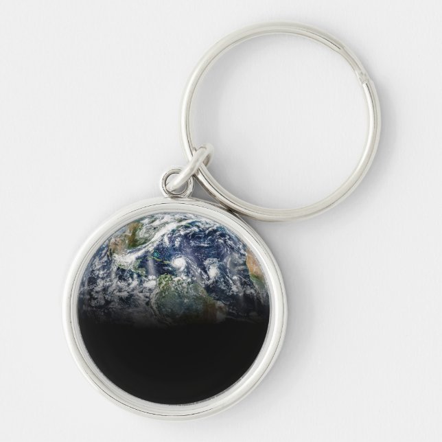 Mosaikbild des Planeten Erde mit 3 Hurrikanen Schlüsselanhänger (Vorne)