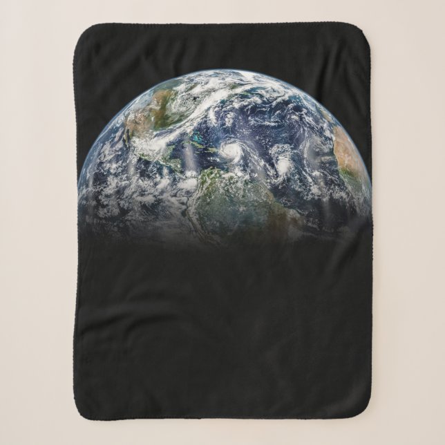 Mosaikbild des Planeten Erde mit 3 Hurrikanen Sherpadecke (Vorderseite)