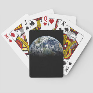 Mosaikbild des Planeten Erde mit 3 Hurrikanen Spielkarten