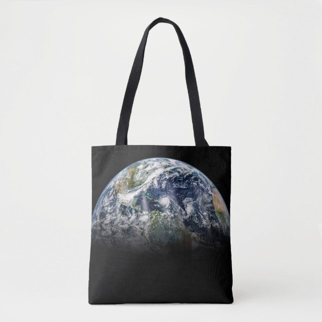Mosaikbild des Planeten Erde mit 3 Hurrikanen Tasche (Vorderseite)