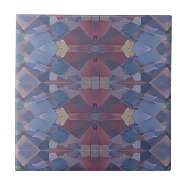 Mosaikblau-violett-geometrisch Fliese (Vorderseite)
