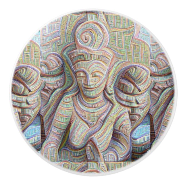 Mosaikbuddha-Statue Thunder_Cove Keramikknauf (Vorderseite)