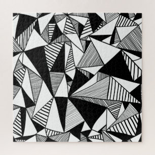 Mosaikdreiecke, Schwarz-weiße Textur.