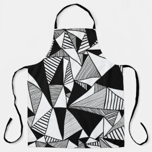Mosaikdreiecke, Schwarz-weiße Textur. Schürze