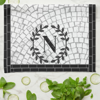 Mosaikdruck-Monogramm Geschirrtuch