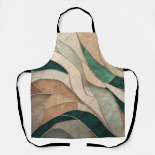 Mosaike Abstrakte Kunst - Taupe und Emerald Schürze