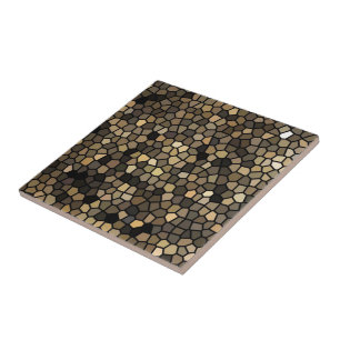 Mosaike aus Schwarz, Beige und Braun Fliese