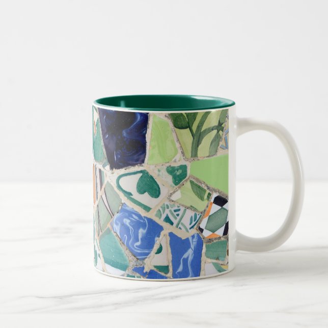 Mosaike Park Guell Zweifarbige Tasse (Rechts)