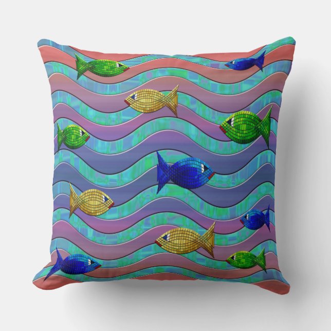 Mosaikfisch Kissen (Vorderseite)
