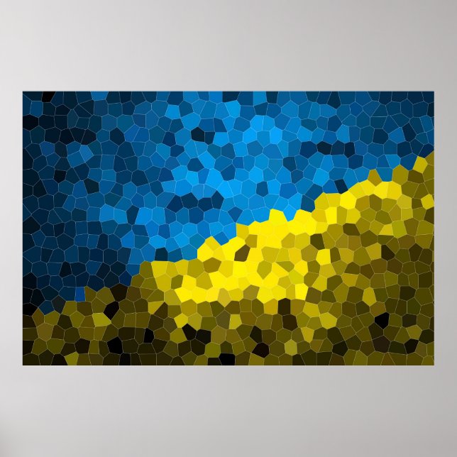 Mosaikflagge der Ukraine Poster (Vorne)