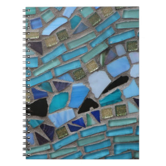 Mosaikfliesen aus blau und grün notizblock