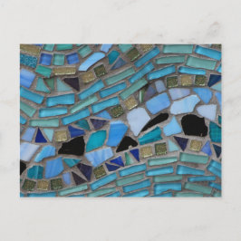 Mosaikfliesen aus blau und grün postkarte