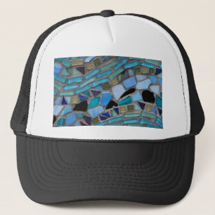 Mosaikfliesen aus blau und grün truckerkappe