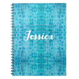 Mosaikfliesen aus blauem Glas Notizblock