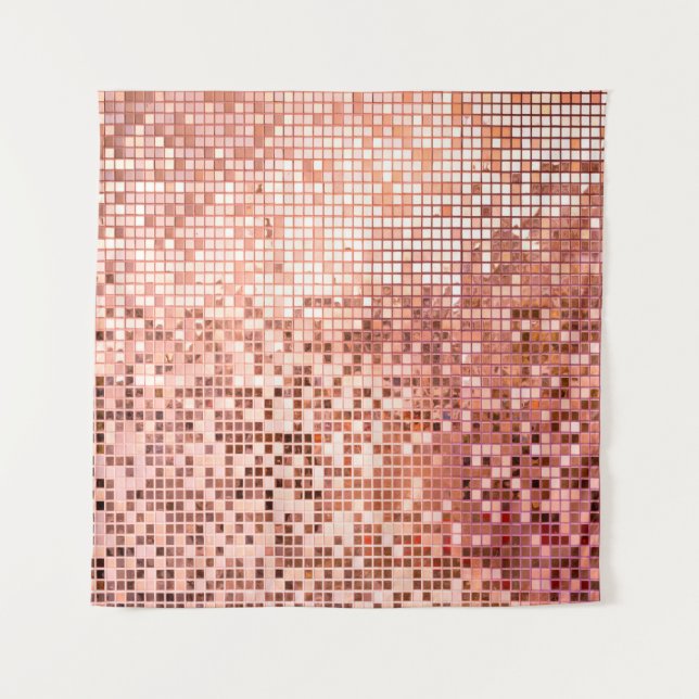 Mosaikfliesen aus rosa Rosa Wandteppich (Vorderseite)