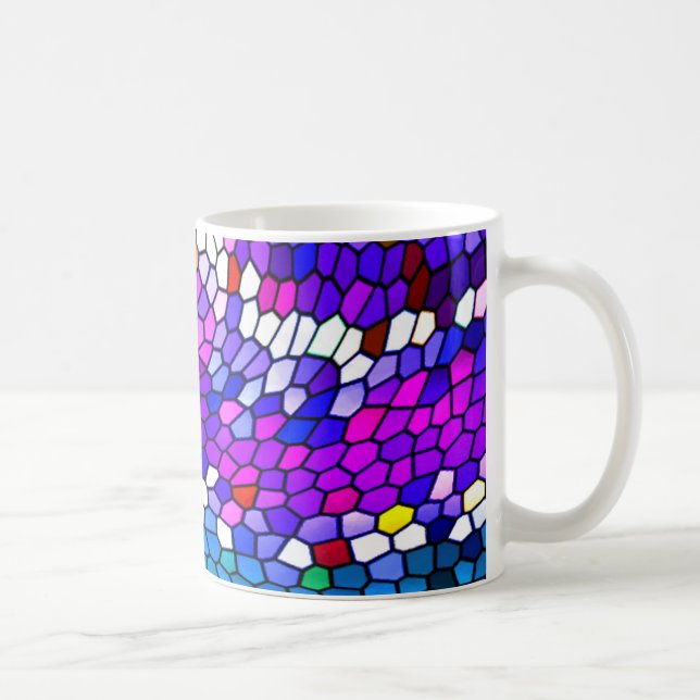 Mosaikfliesen Muster Lila Blau Rosa Tasse (Rechts)