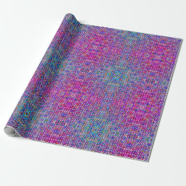 Mosaikfliesen Muster Lila und Blau Grün Boho Geschenkpapier