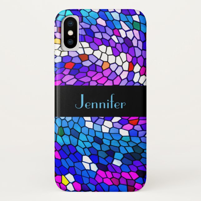 Mosaikfliesen Muster Personalisiert iPhone X Case (Rückseite)