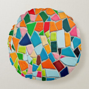 Mosaikfliesen-Vorlagenstruktur Rundes Kissen