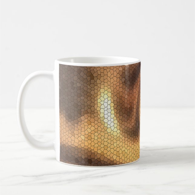 Mosaikfluss der Schokolade-Wirbel Kaffeetasse (Links)